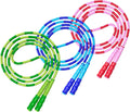 Beaded Jump Rope - 3 Pieces - Jump Rope - Length Adjustable Jump Rope - Tangle-Free Segmented Jump Rope With Soft Beads - Beaded rope - Jump Rope - Fitness Jump Rope For children, men and women - Weight Loss