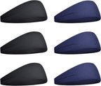 pieces - Headband - elastic sports headbands - sports headbands - for men and women - moisture-wicking hairband - for sports, fitness and running - 23*9 cm - black and blue