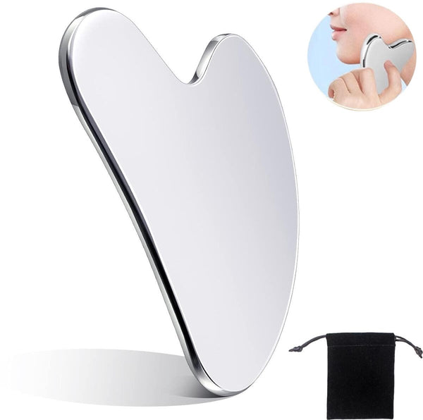 Stainless Steel Gua Sha Facial Lymphatic Drainage - Silver