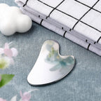 85*55mm - Stainless Steel Gua Sha Facial Instruments - Lymphatic Drainage Massage - Gua Sha for the Face - Metal Gua Sha - Skin Self-Care - Facial Sculpting Gua Sha - for the Body, Eyes, Jawline Shaper - with Dust Bag - Silver