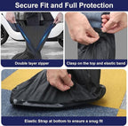 Waterproof overshoes - 1 pair - Overshoes - Rain shoe cover - Shoe covers - Rainproof - Rain boot covers - with zipper - with reflective strips - for rain, snow and mud - Sizes 37-39 - Size M - black