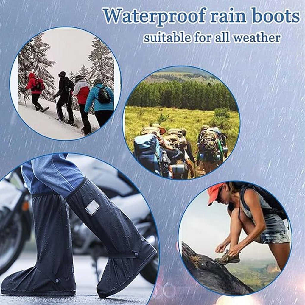 Waterproof overshoes - 1 pair - Overshoes - Rain shoe cover - Shoe covers - Rainproof - Rain boot covers - with zipper - with reflective strips - for rain, snow and mud - Sizes 37-39 - Size M - black