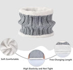 Hat with pompom, scarf and gloves - Three-piece Winter set - knitted fabrics - Warm Baggy Ski Hat - Winter Hat - Neck Warmer - Gloves - Touchscreen Gloves - for Outdoor play, skiing, motorcycling, windproof - for Men, Women - Grey