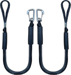 pieces - Boat rope - Mooring rope for boats - Stretch - Boat Bungee Dock Line with hook rope - Mooring line Boat equipment - Boat accessories - Mooring rope - for kayak, motorboat, canoe, pontoon - black