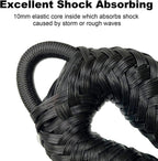 pieces - Boat rope - Mooring rope for boats - Stretch - Boat Bungee Dock Line with hook rope - Mooring line Boat equipment - Boat accessories - Mooring rope - for kayak, motorboat, canoe, pontoon - black