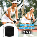 Sports wristband - 2 pieces Sweatbands - Sweatbands - Wrist - Wristbands - Wristbands - wrist headband - sports wristband - sports soft cotton wrist headband - absorbent terry cloth cuff - for gym tennis running basketball - Black