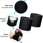 Sports wristband - 2 pieces Sweatbands - Sweatbands - Wrist - Wristbands - Wristbands - wrist headband - sports wristband - sports soft cotton wrist headband - absorbent terry cloth cuff - for gym tennis running basketball - Black