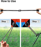 50 pieces - 6 inch - Elastic rope - Elastic cord - Tensioning elastic - tension cord - ball bungee cords - with balls - reusable - for golf nets, soccer goals, camping, tent poles, hose - black rope white spot - 150*22 mm