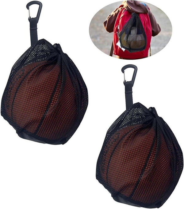 2 pieces 16L Portable Mesh Ball Bags - Black