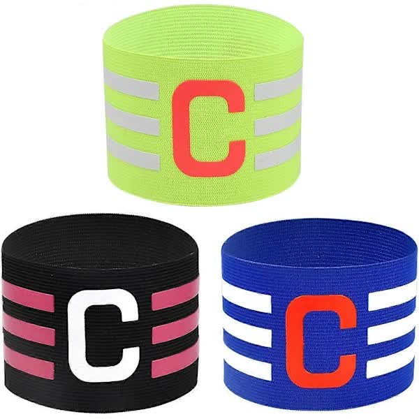 3 Pcs Adjustable Football Captain's Armband for Adults and Youth