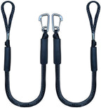 Mooring Rope Boat Equipment - 2 Pieces - Extendable 1.2 - 1.7M - Mooring Rope for Boats - Black - Mooring Rope - Boat Rope - Boat Accessories for Boats Dock - Dock Line with Hooks - For Boats, Kayaks, Jet Skis, Pontoons, Canoes