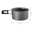 3 pieces - Cooking set - Camping Cooking set - Cookware - Camping Pan Set - Camping Cookware Kit - Kitchenware set - saucepan, pan, teapot - for 2-3 persons - for Outdoor Picnic Camping Hiking - Foldable - aluminum