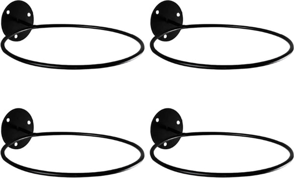 4 Pcs Metal Wall-mounted Sport Ball Display Holder - Black (23.5*6.5*18.4cm)