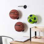 4 pieces - ball holder - wall bracket - sports ball rack - wall mounted - ball wall holder - for basketballs, football, volleyball - black - metal - 23.5*6.5*18.4cm