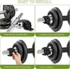 Barbell Clips - 2 Pieces - Barbell Lock - Ø28 mm - Dumbbell Clips - Barbell Clamp - Barbell Lock - Barbell Lock Jaw - For Bars, Dumbbells, Barbells Gym Equipment - Black