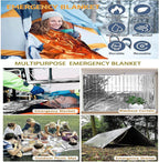Emergency kit - 2 pieces Foldable water jerry can 5 and 10 liters - 2 pieces Emergency blanket 160x210cm - combination - survival blanket - thermal - Survival Kit - water reservoir for emergency - for outdoor, hiking, camping