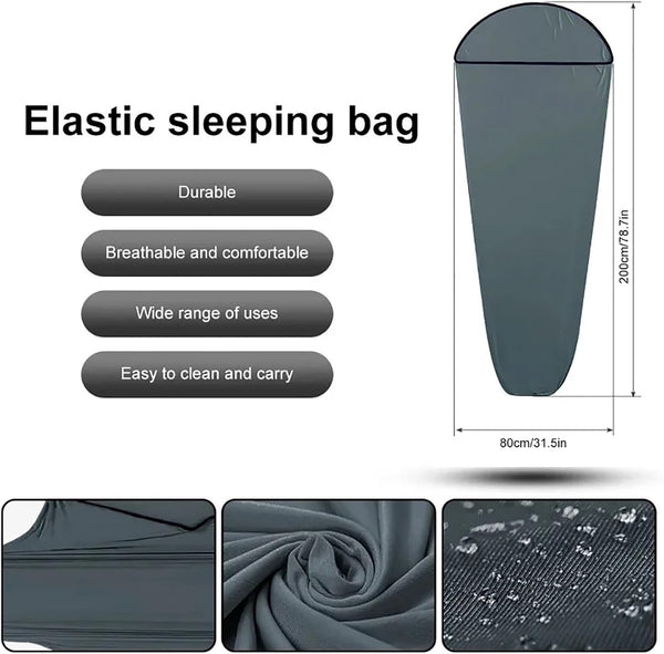 Sleeping Bag - Summer Sleeping Bag - Sleeping Bag - Thin Sleeping Bag - Travel Sheet - Inner Sleeping Bag - Lightweight - 1 Person - for Travel, Hotels & Hostels, Camping - Gray - 80*200cm - Polyester