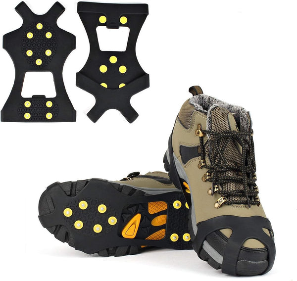 Stretch Fit Snow Cleats with Ice Traction Spikes