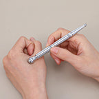 Pressure point pen - Trigger point acupressure pen - Stainless steel - Acupuncture rod - Meridian dredging rod - Manual - For back, shoulders, legs - 125*12mm - Silver