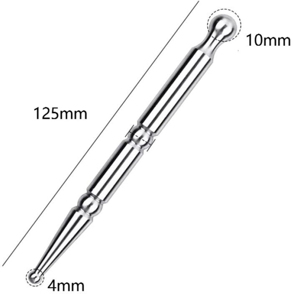 Pressure point pen - Trigger point acupressure pen - Stainless steel - Acupuncture rod - Meridian dredging rod - Manual - For back, shoulders, legs - 125*12mm - Silver