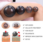 4-piece Cupping cup - Cupping cups - silicone cups - Cupping Set - Cupping For Cellulite - vacuum cup - For reducing cellulite anti-aging relieves pain and joints for buttocks, neck, body - black