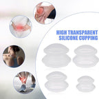4-piece Cupping cup - Cupping cups - silicone cups - Cupping Set - Cupping For Cellulite - vacuum cup - For reducing cellulite anti-aging relieves pain and joints for buttocks, neck, body - black