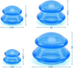 4-piece Cupping cup - Cupping cups - silicone cups - Cupping Set - Cupping For Cellulite - vacuum cup - For reducing cellulite anti-aging relieves pain and joints for buttocks, neck, body - blue