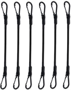 pieces - Elastic with carabiner - Rope Length 30 CM - black - Rope Diameter 6MM - Polypropylene yarn + latex silk - For securing sails, luggage, tents and bicycles