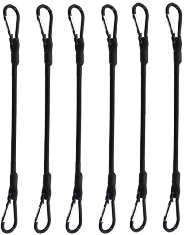 Black Elastic Carabiner Rope for Outdoor Marine Activities