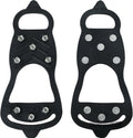 1 pair - Anti-slip spikes for under shoes - Size 41-46 - anti-slip gripper spikes claw - Snow shoes - black - Silicone