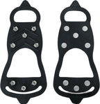 1 pair - Anti-slip spikes for under shoes - Size 41-46 - anti-slip gripper spikes claw - Snow shoes - black - Silicone