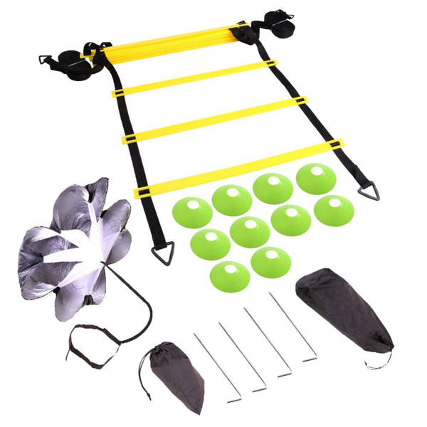 18 Pcs Set Speed and Agility Training Equipment with Ladders, Cones