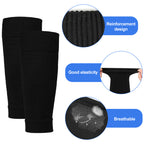 Football Socks with Shin Guards 2 Pairs Black for Children's Football Matches