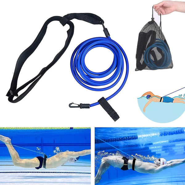 Adjustable swimming belt for pool, swimming resistance belt, swimming belt for pool hanging training, bungee swimming resistance