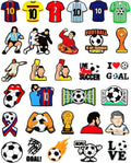 38pcs Soccer Ball Charms for Clog Shoe Decoration, Sports Soccer Football Shoe Charms Accessories Pack,Cute Random Charms