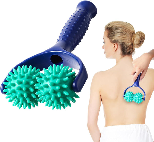 2 Wheel Spiky Massage Ball Rollers Silicone