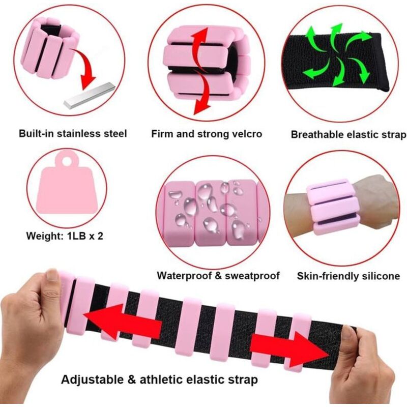 Adjustable Ankle Wrist Weights 900g 2 PCS for Training Walking Jogging Yoga Aerobics Pilates