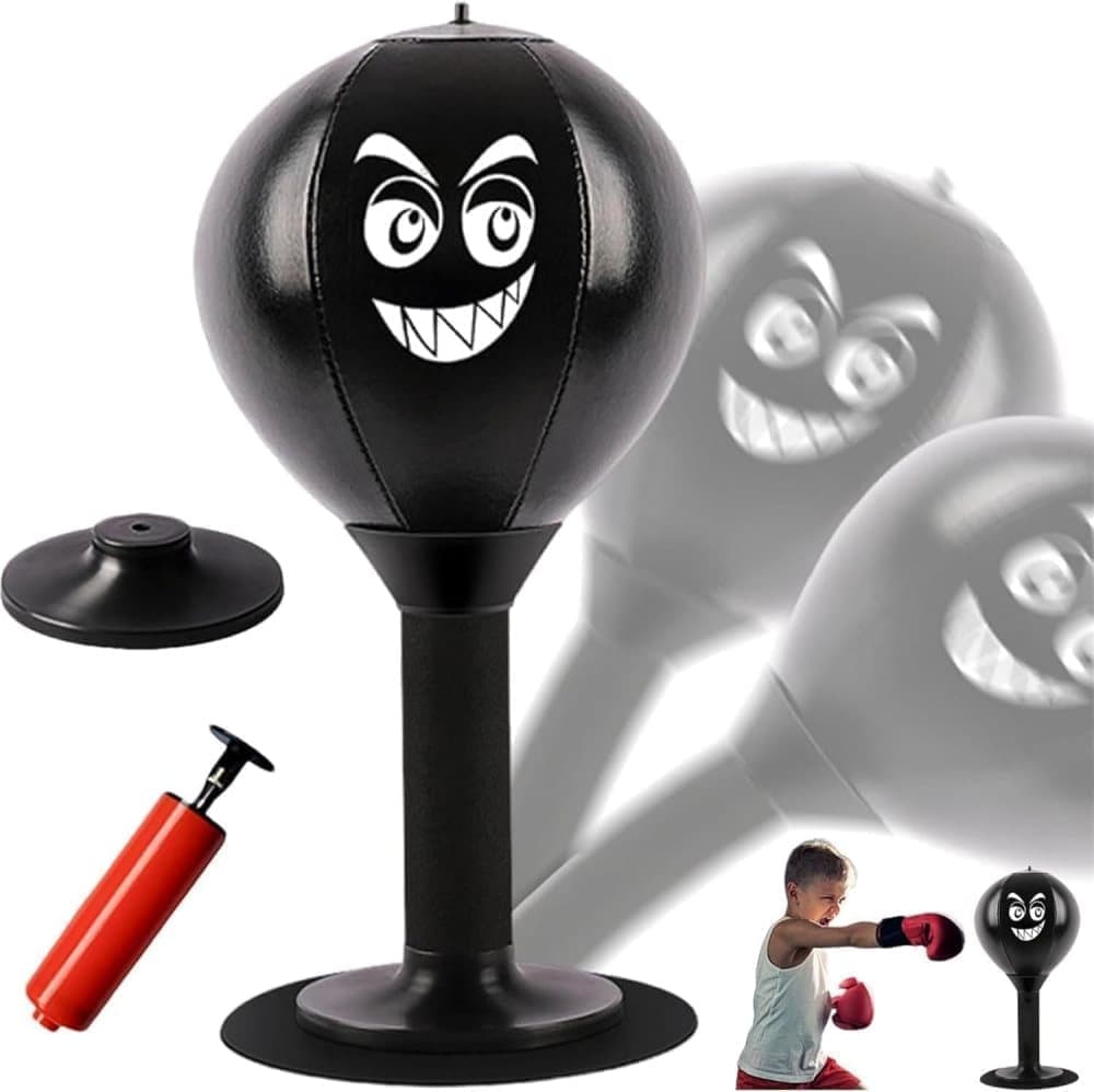 Stress Relief Boxing Ball for Desk with Suction Cup, Compatible with Office and Home Use, Perfect Gift Idea