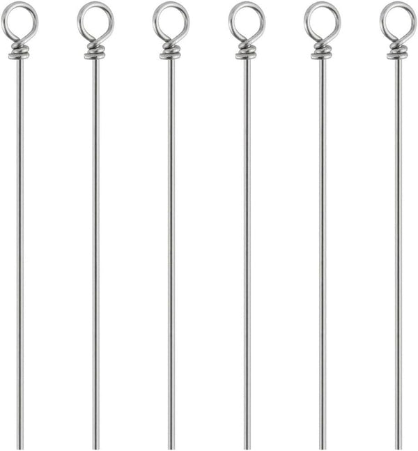 Pack of 100 Bass Fishing Spinner Shaft Looped Stainless Steel Wire Lure Making