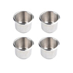 4pcs Universal Marine Boat Cup Holder 68X55mm Stainless Steel Drop-in Drink Holder for Poker Table Sofa