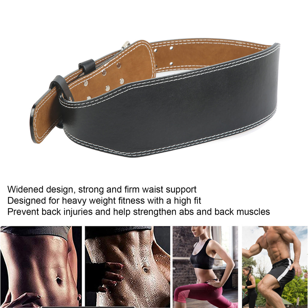 Weight Lifting Belt for Fitness Wide Support for Rowing Squats Deadlifts Black