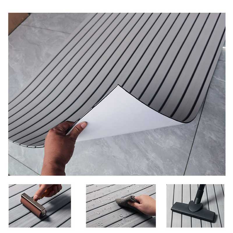 EVA Foam Boat Flooring Mat Decking Sheet 240*30*0.6cm Light Grey