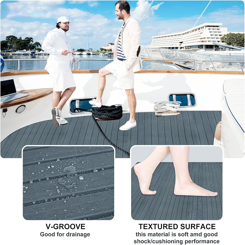 EVA Foam Boat Flooring Mat Decking Sheet 240*30*0.6cm Light Grey