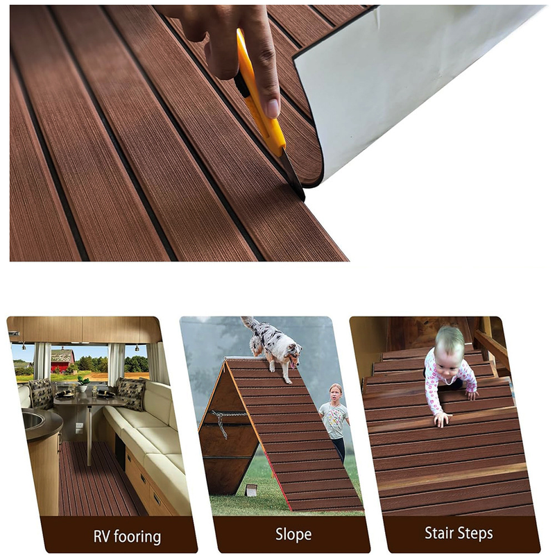 EVA Foam Boat Flooring Mat Decking Sheet 240*30*0.6cm Light Grey