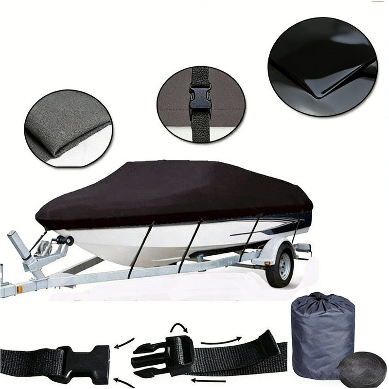 11-13ft Boat Cover Trailerable Marine Grade 600D Black