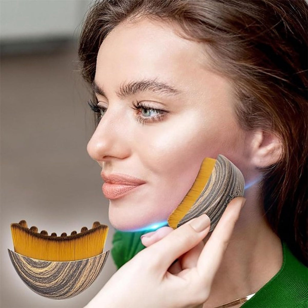Lymphatic Drainage Facial Brush - Lymphatic Drainage Facial Massage - Chin and Jawline Modeling - Dry Facial Brush