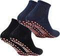 Yoga Socks - 2 Pairs of Non-Slip Socks - Barefoot - Yoga Socks - Non-Slip - Pilates - Home - Socks with Embossed Dots - Black - Navy Blue