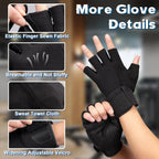 Fitness Gloves - Sports Gloves - Fingerless Gloves - Running Gloves - Unisex - Breathable and comfortable - With wrist support - Suitable for weightlifting, cycling, rowing and fitness training - Black, size L