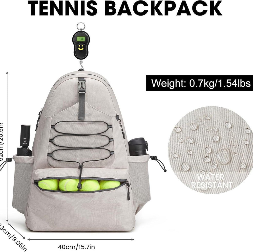 Backpack - Tennis Bag - Sports Bag - Waterproof Racket Bag - Suitable for multiple rackets with shoe compartment - black