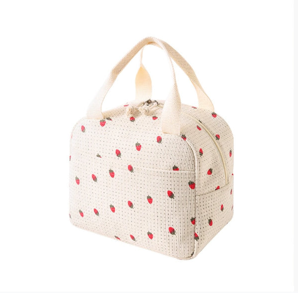 White Insulated Lunch Cooler Bag for Office Travel Picnics